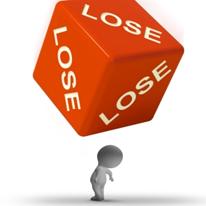 Lose Dice Representing Defeat And Loss